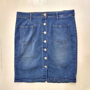 Nanette Lepore Button Down Denim Skirt